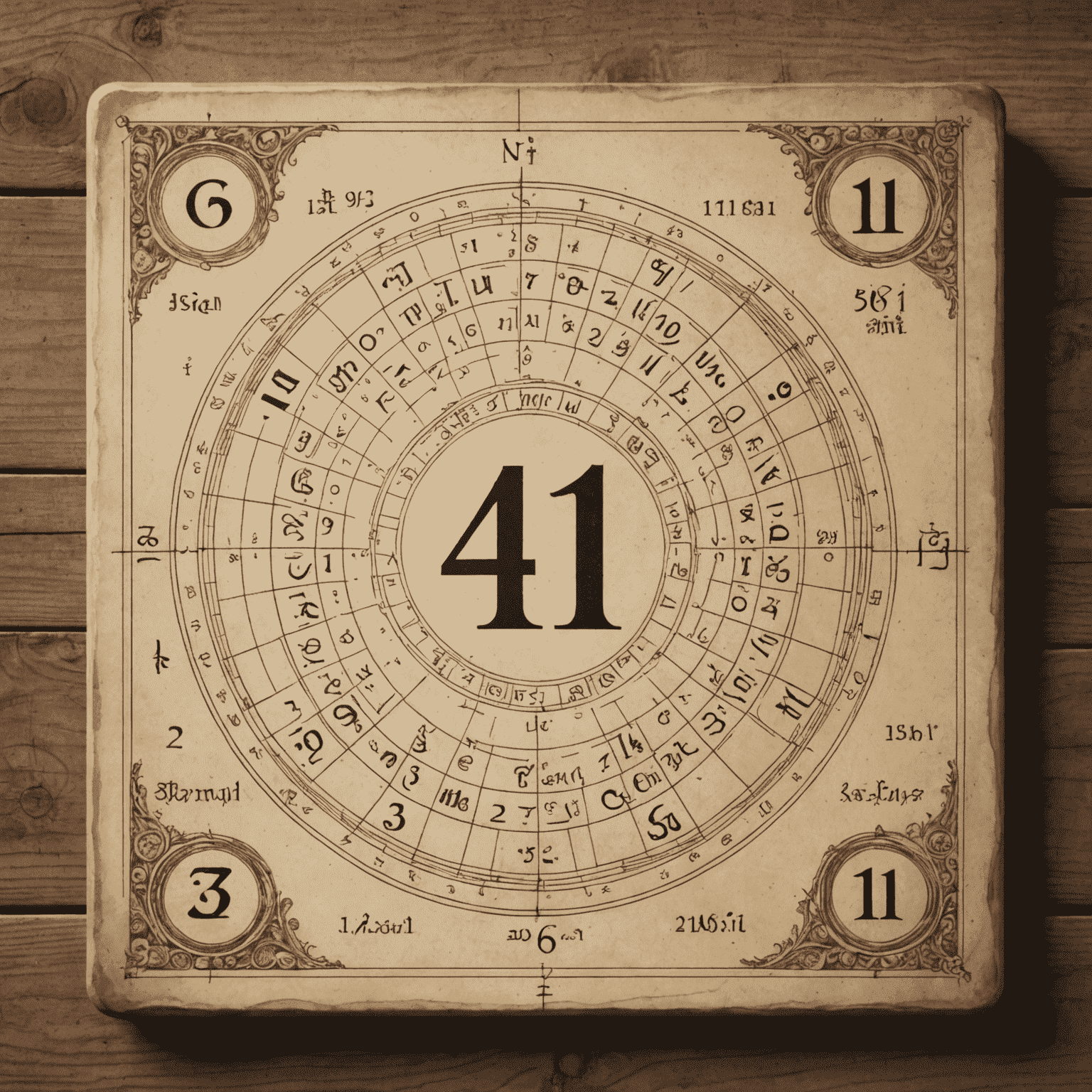 Numerološka tabela s simbolom Dvojčkov in številkami